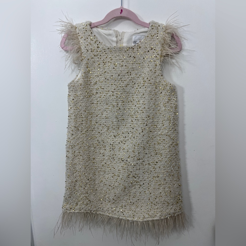 Rare Editions Cream and Gold Formal Dress